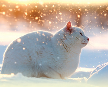 Cat in snow