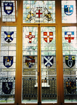 Coats of arms in stained glass