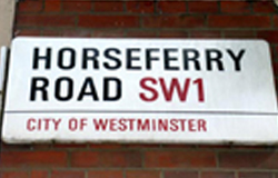 Horseferry road sign