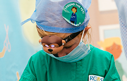 Child playing at being a veterinary surgeon at Countryfile Live 2016