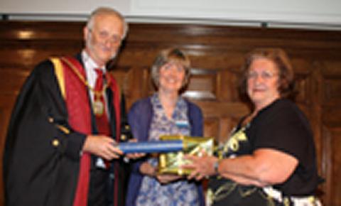 Jean Turner receiving the 2011 Golden Jubilee Award at RCVS Day