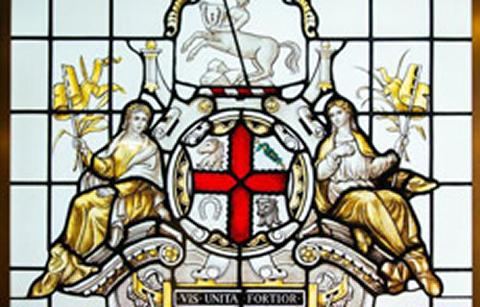 Royal College of Veterinary Surgeons stained glass 
