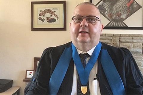 Matthew Rendle delivers his address as new Chair of Veterinary Nurses Council at Royal College Day on Friday 10 July 2020