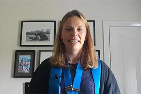 Racheal Marshall delivers her speech at Royal College Day 2020