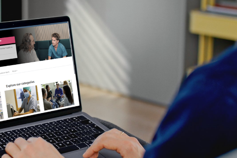 Person using RCVS Academy platform on laptop 