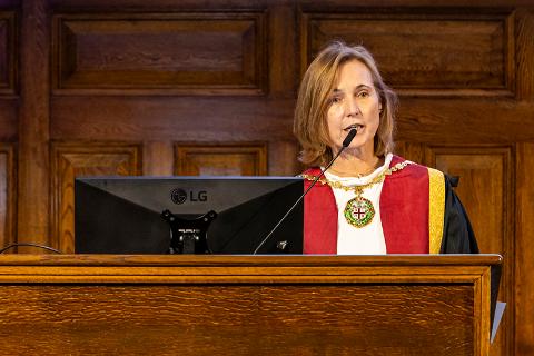 Outgoing RCVS President Linda Belton speaking at Royal College Day 2025