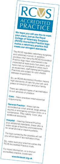 Practice Standards Scheme bookmark - reverse