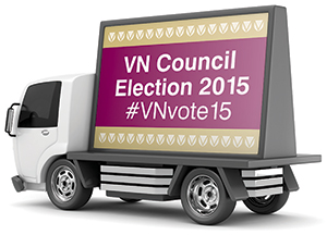 VN Council election ad van