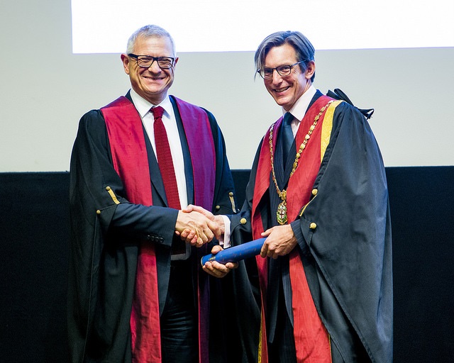 Bradley VIner receiving scroll at RCVS Day 2017 