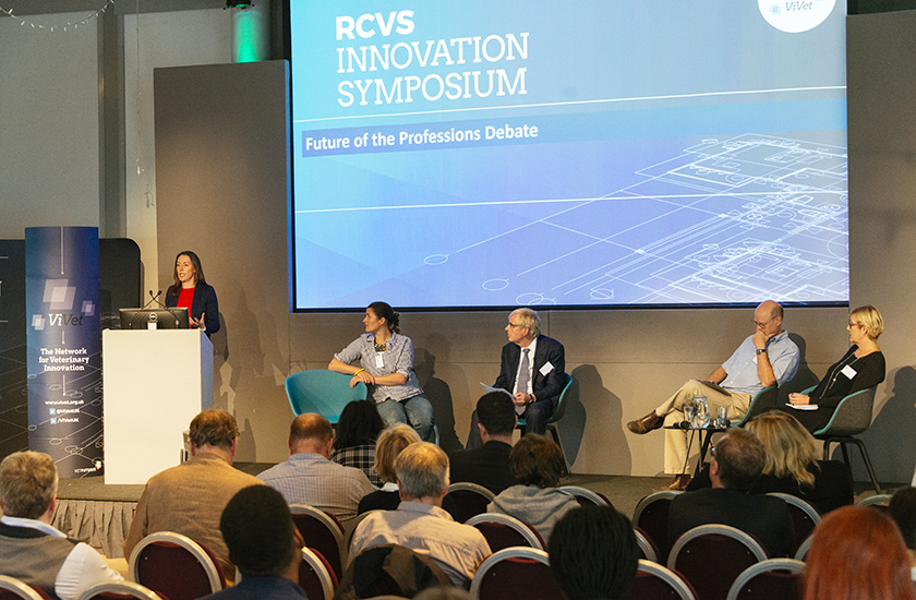 A panel discussion at the RCVS ViVet Symposium in October 2019 
