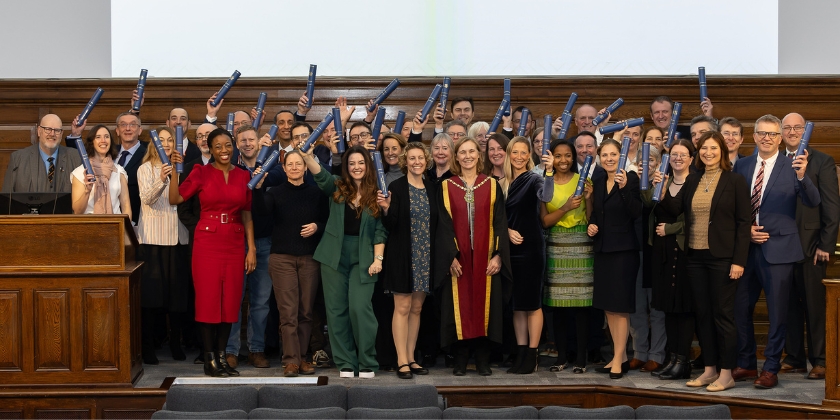 Fellowship Day 2024 - new Fellows with their scrolls