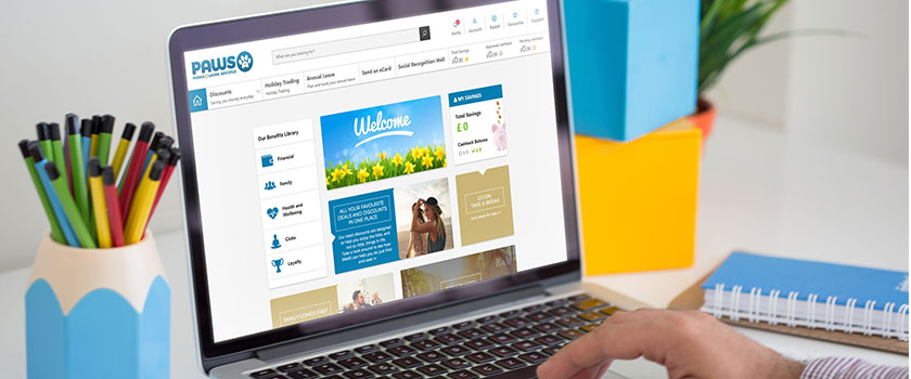 PAWS (staff portal) being viewed on a laptop