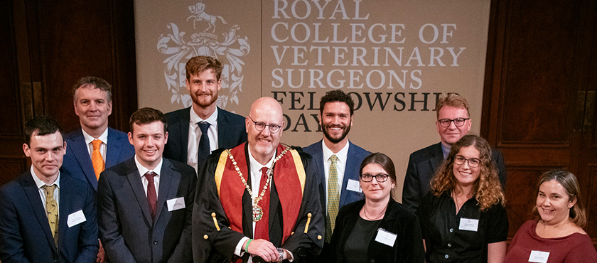 RCVS President with veterinary students who took part in the ‘Fellows of the Future?’ competition at Fellowship Day 2019