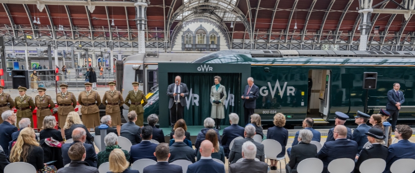 Train naming ceremony at Paddington Station, for the Princess Royal