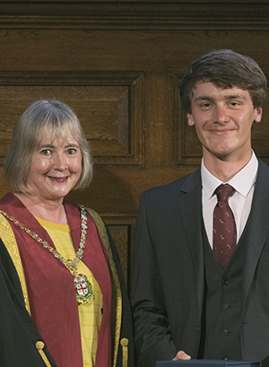 Kate Richards and Paul Gogerty, Student Community Award recipient 