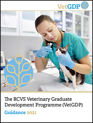 Vet and a cat on the VetGDP guide front cover