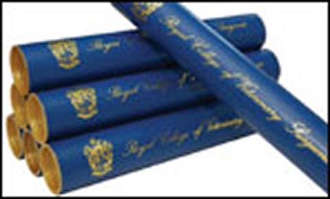 RCVS certificate scrolls