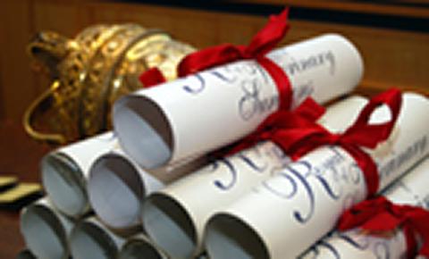 RCVS certificate scrolls