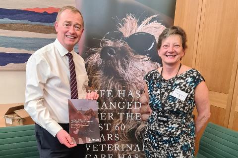 RCVS President Melissa Donald with Tim Farron MP 