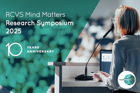 MMI symposium events banner thumbnail - woman standing at lectern on right with Mind Matters Symposium text and logo on left