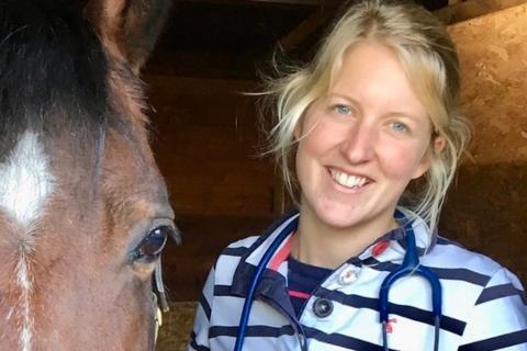 Olivia Cormier with a horse