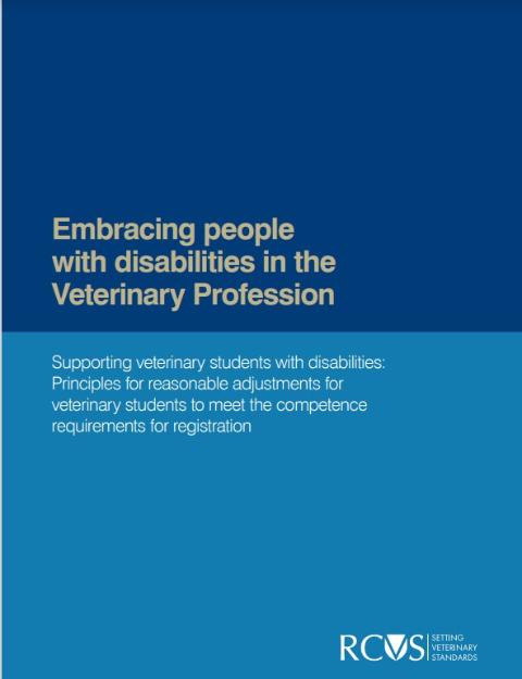 'Embracing people with disabilities in the veterinary profession' cover