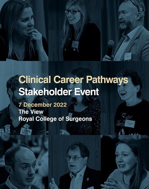 Front cover of Clinical Careers Pathway Event Report 