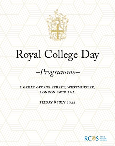 Front cover of the Royal College Day 2022 Programme